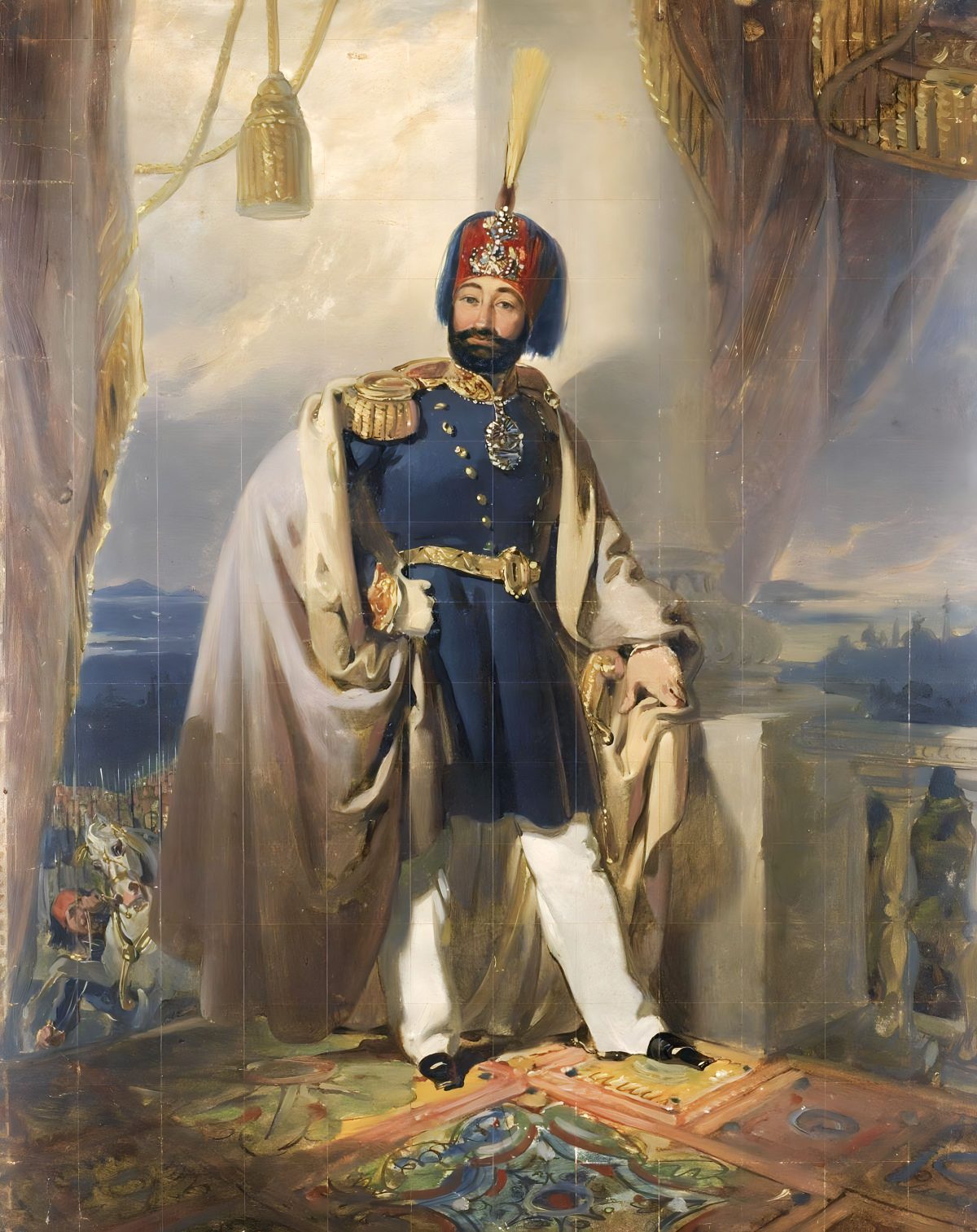 Le sultan Mahmoud II en uniforme militaire européen, portrait peint en 1839 après la réforme vestimentaire.
