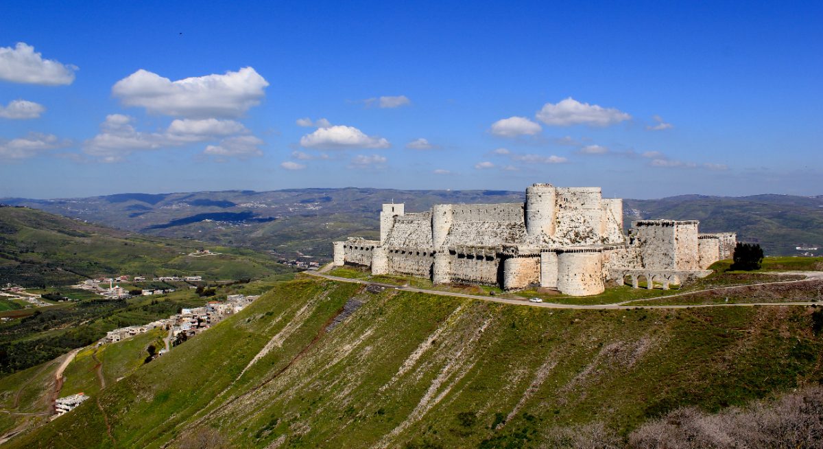 Le Krak des Chevaliers, en Syrie : la forteresse tenue par les Hospitaliers jusqu'en 1271.