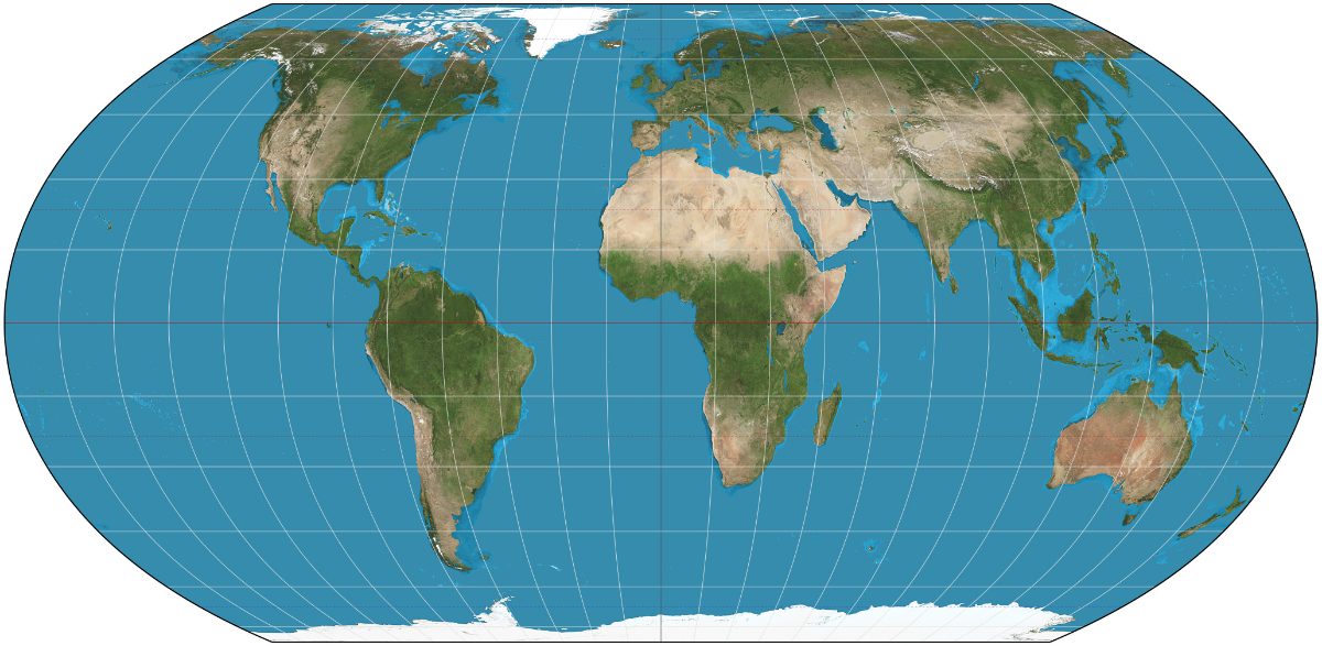 Le planisphère Equal Earth, à surfaces exactes : l'Afrique y retrouve sa taille réelle face au Groenland.