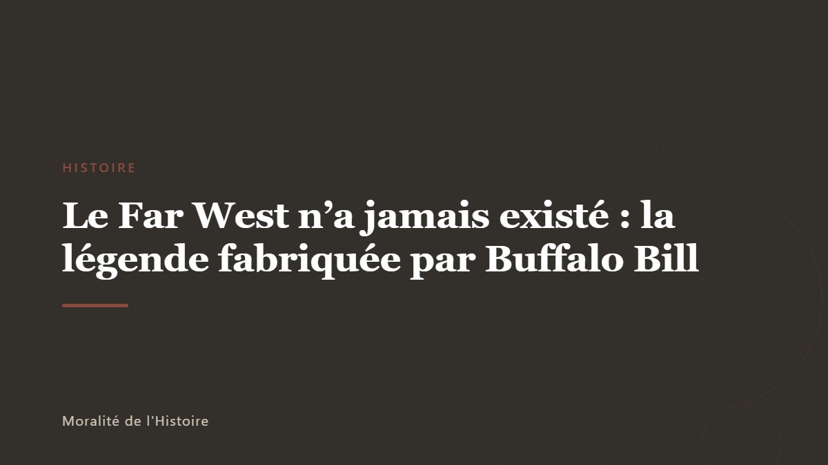 Le Far West n&rsquo;a jamais existé : la légende fabriquée par Buffalo Bill